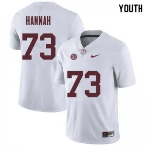 NCAA Youth Alabama Crimson Tide #73 John Hannah Stitched College Nike Authentic White Football Jersey PA17A60XQ